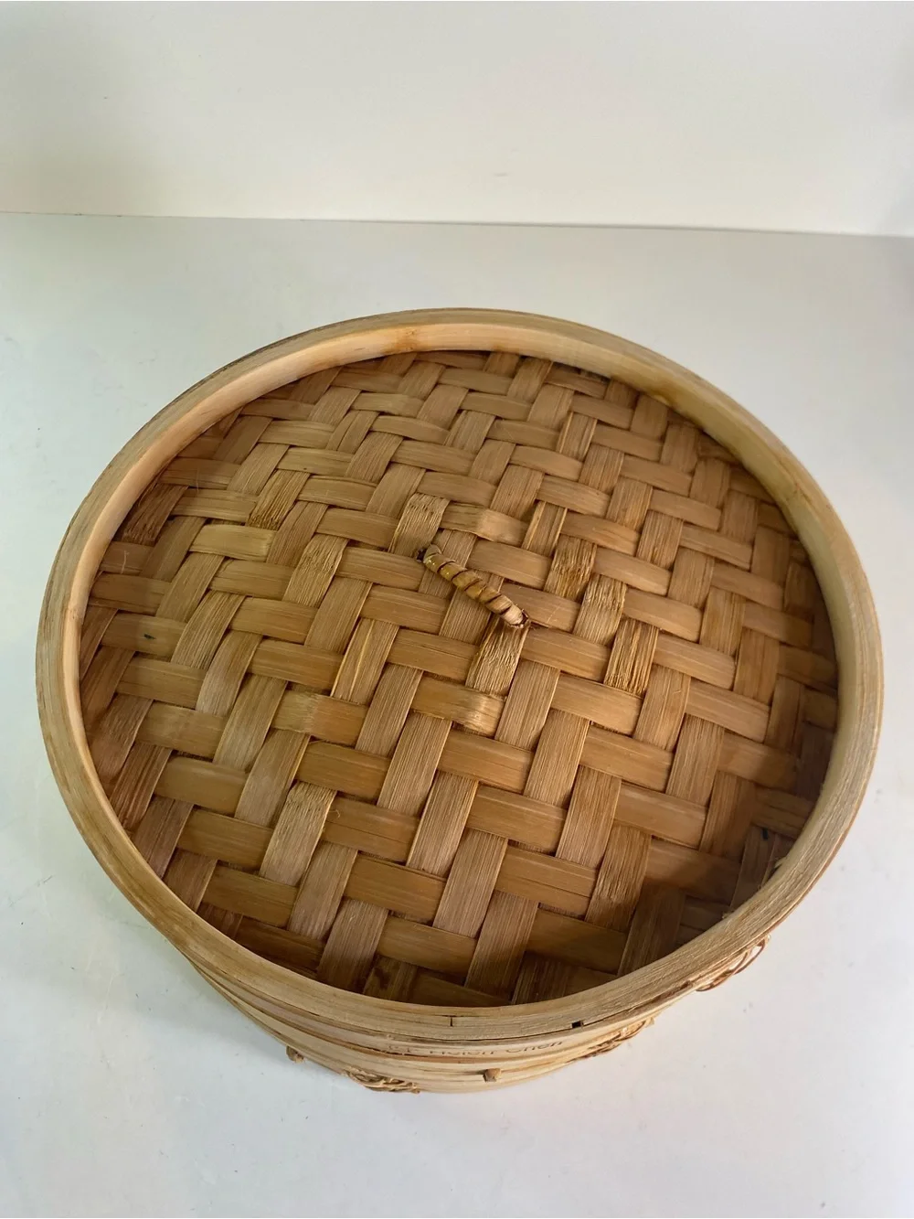 Vintage Covered 2-Tier Bamboo Steamer Basket 9” Diameter